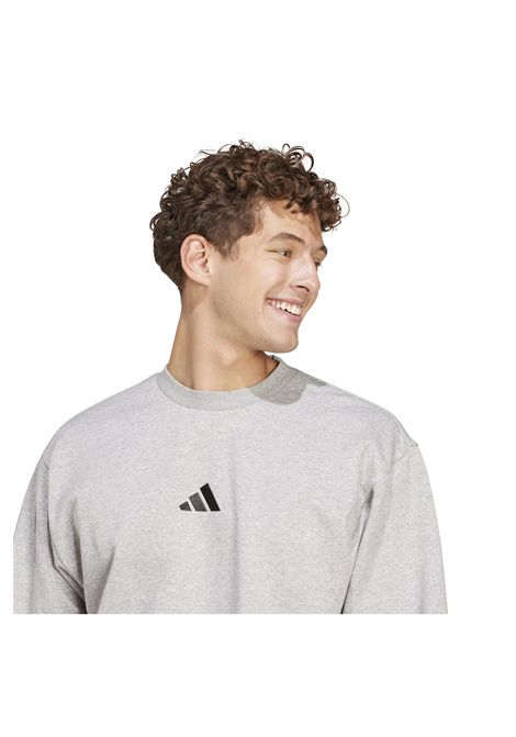 Adidas Essentials Feelcozy Fleece Crewneck Sweatshirt Medium Grey Heather Men ADIDAS CORE | Sweatshirts | JE3790-